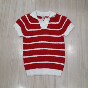 Vtg 60s knit striped polo shirt - Honors brand